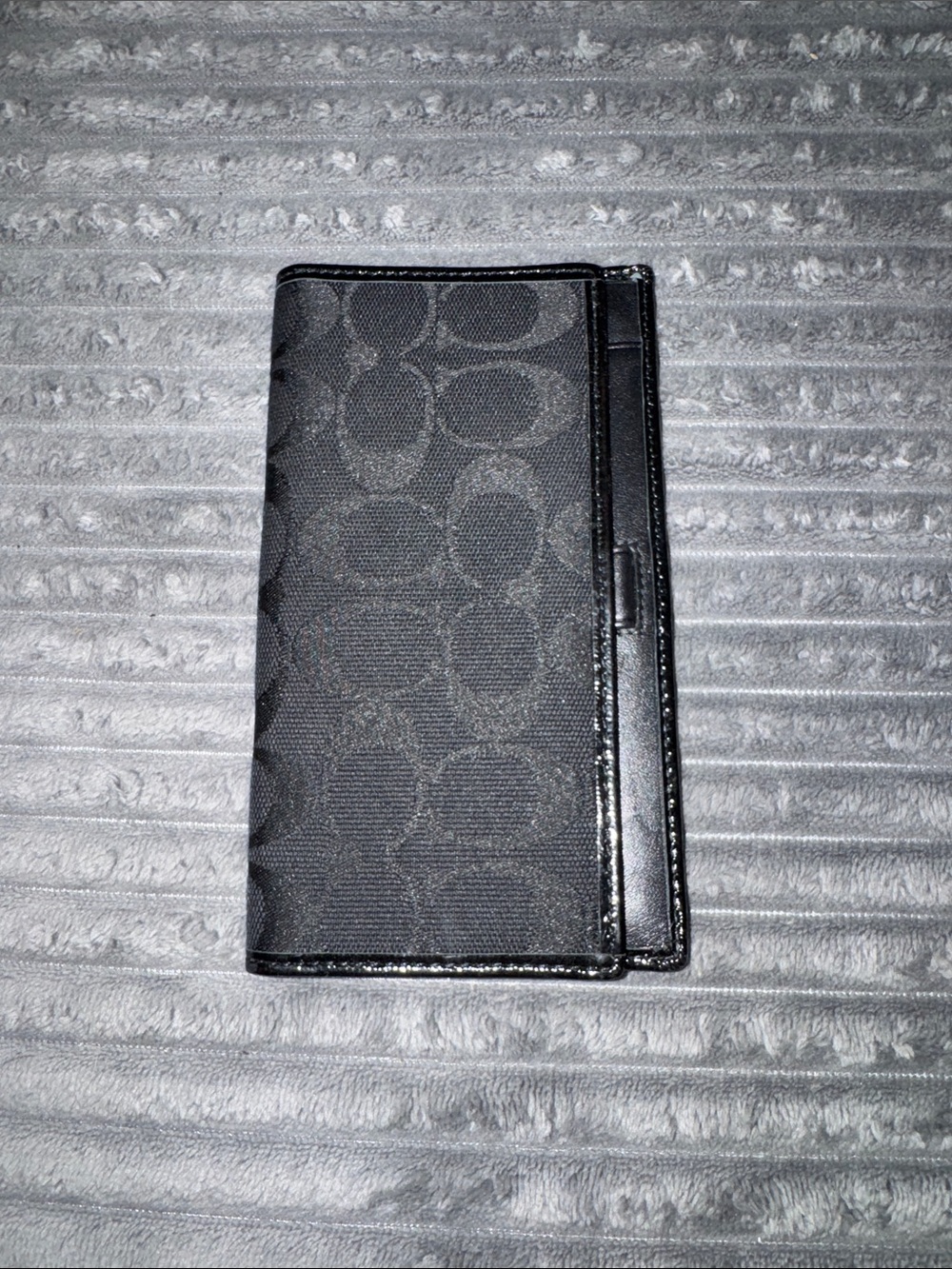 Coach Black Signature Long Card Holder
